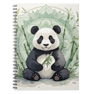 Chubby panda sitting in a lotus pose  notebook