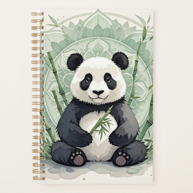 Chubby panda sitting in a lotus pose  planner (Front)