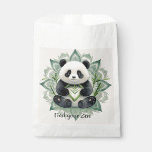 Chubby panda sitting in a lotus pose Zen Favor Bag