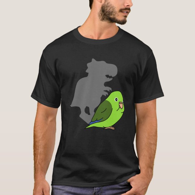 Chubby Parrotlet rex Cute Parrot Doodle Dinosaur S T-Shirt (Front)