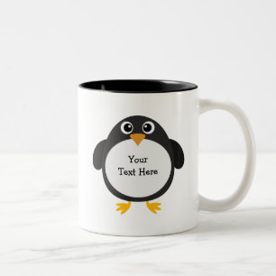Chubby Penguin (customizable) Two-Tone Coffee Mug