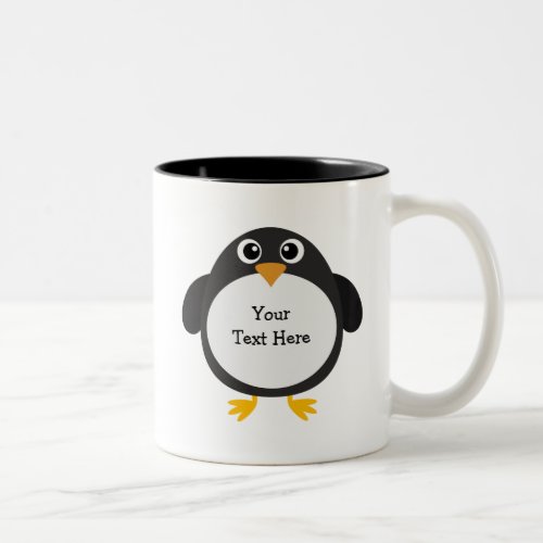 Chubby Penguin customizable Two_Tone Coffee Mug