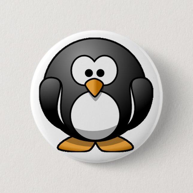 Chubby Penguin Pinback Button (Front)