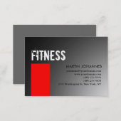 Chubby Personal Trainer Red Gray Business Card (Front/Back)