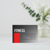 Chubby Personal Trainer Red Gray Business Card (Standing Front)