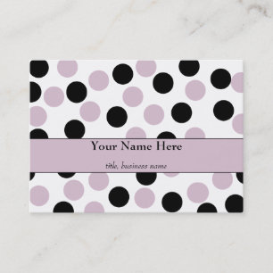 Chubby Pink and Black Polka Dot Business Card