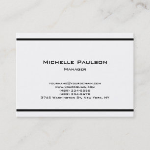 Chubby Plain Black White Manager Consultant Business Card