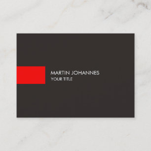 Chubby Plain Professional Red Grey Business Card