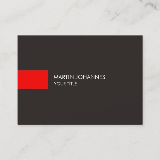 Chubby Plain Professional Red Grey Business Card (Front)