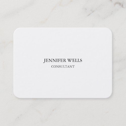 Chubby Plain Simple White Attractive Minimalist Business Card
