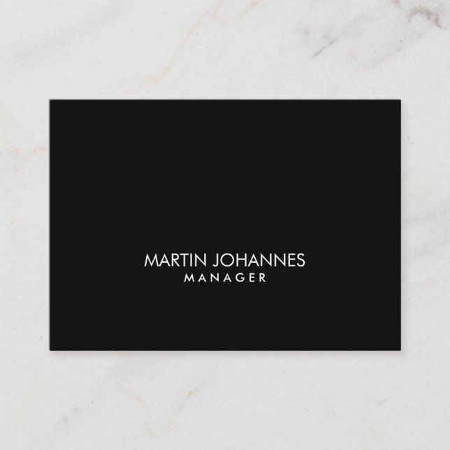 Chubby Professional Black Plain Business Card (Front)