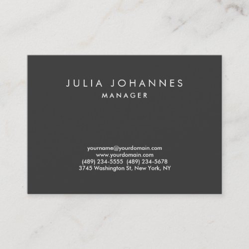 Chubby Professional Gray Plain Trendy Business Card