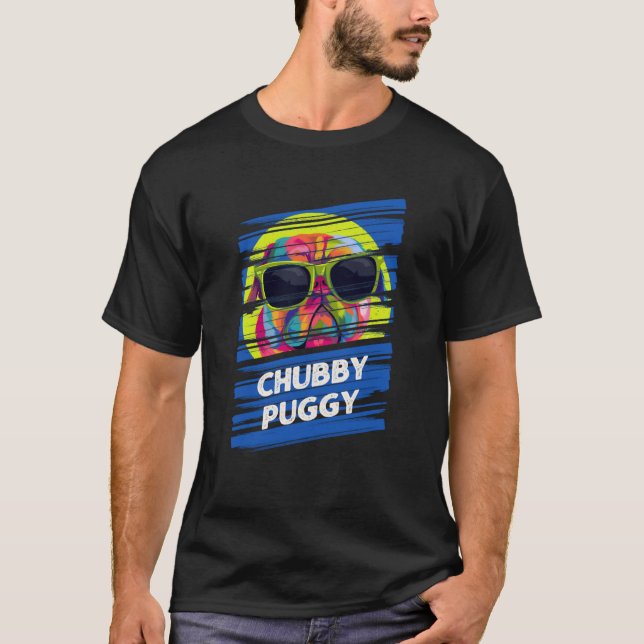 Chubby Puggy Pug Humor Dutch Bulldog Animal Pun T-Shirt (Front)