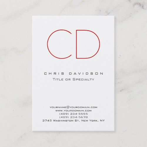 Chubby Red Black White Contemporary Business Card