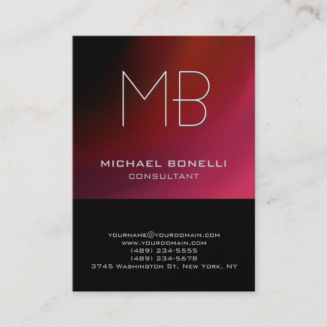 Chubby red pink purple black business card (Front)