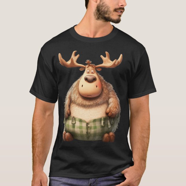 Chubby Reindeer During Christmas.   Number 5 T-Shirt (Front)