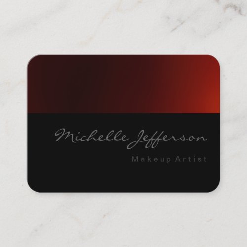Chubby Rounded Corner Script Red Business Card