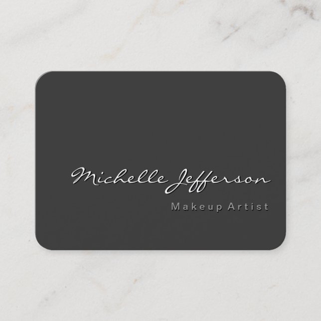 Chubby Rounded Corner Shadow Gray Business Card (Front)