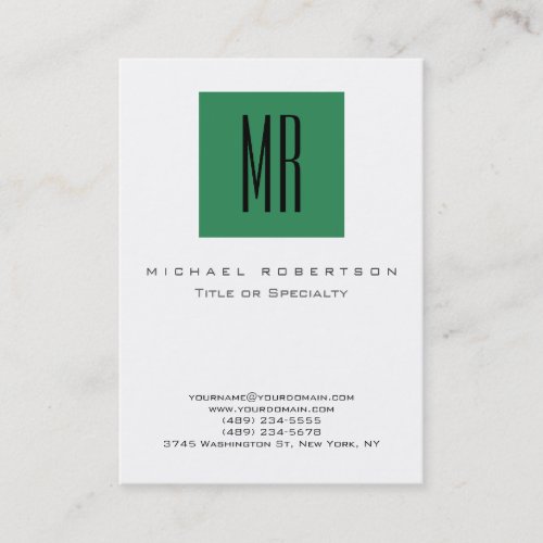 Chubby Sea Green Square White Business Card