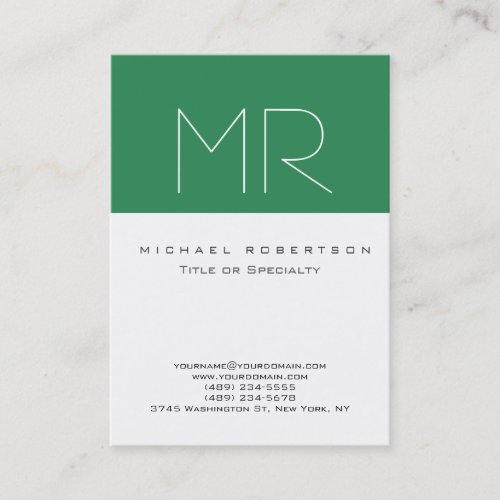 Chubby Sea Green White Clean Business Card