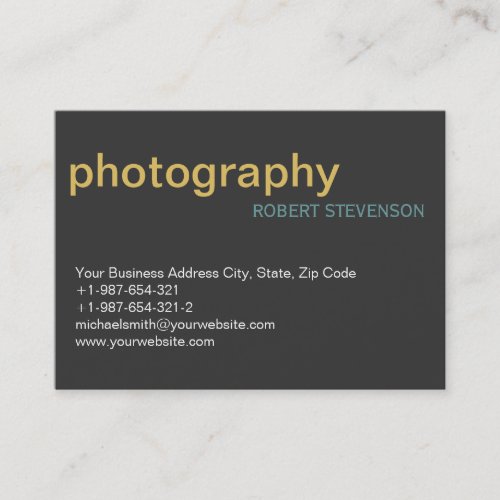 Chubby Simple Plain Photography Grey Business Card