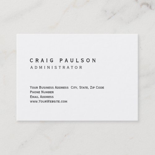 Chubby Simple Stylish White Trendy Business Card