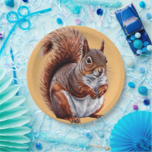 chubby squirrel safari Wild jungle Birthday Party Paper Plates