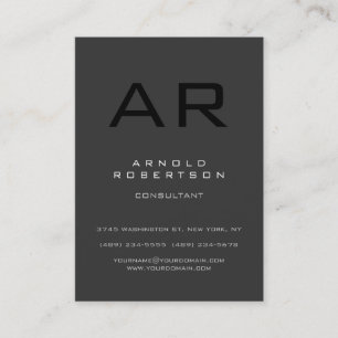 Chubby Style Black Gray Monogram Business Card