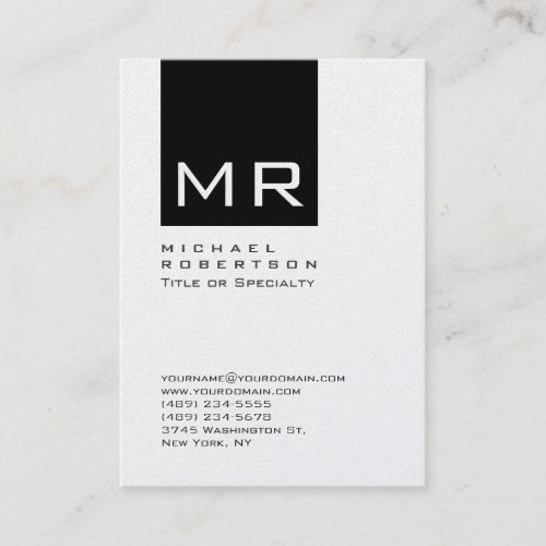 Chubby Stylish Black Monogram Business Card