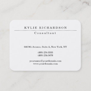 Chubby Stylish Classic White Professional Creator Business Card