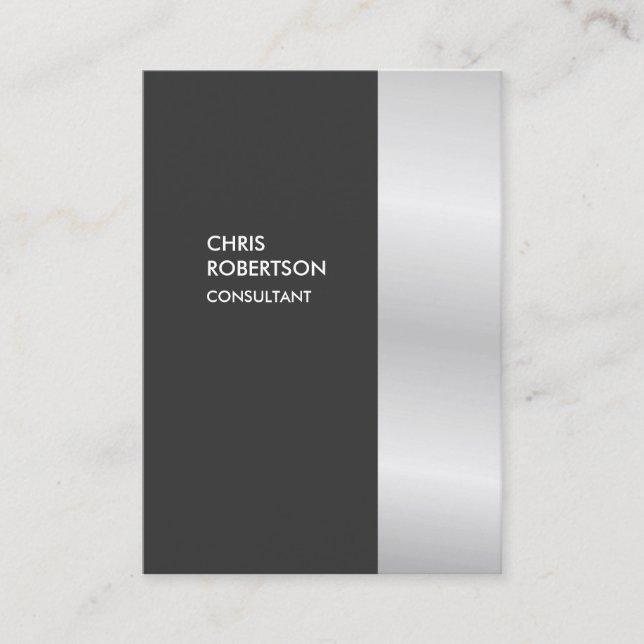 Chubby Stylish Gray Premium Silk Business Card (Front)