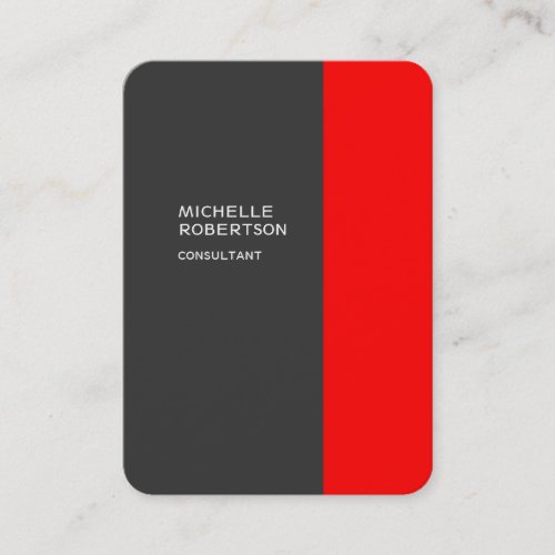 Chubby Stylish Gray Red Minimalist Modern Business Card