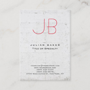 Chubby Stylish Monogram Grey Wall Brick Business Card