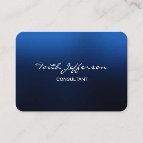 Chubby Stylish Script Trendy Blue Consultant Business Card