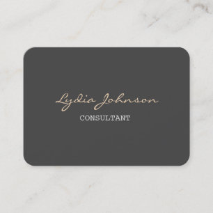 Chubby Stylish Script Trendy Grey Background Business Card