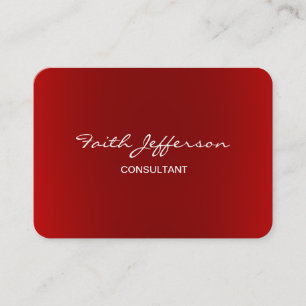 Chubby Stylish Script Trendy Red Consultant Business Card