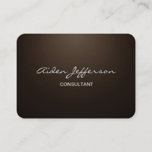 Chubby Stylish Script Trendy Sepia Brown Business Card
