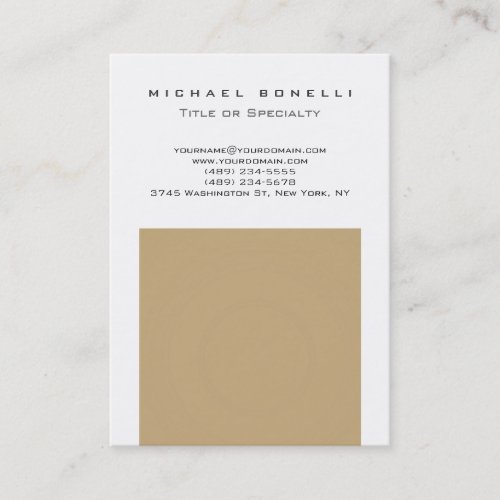 Chubby Trendy Beige White Chic Business Card