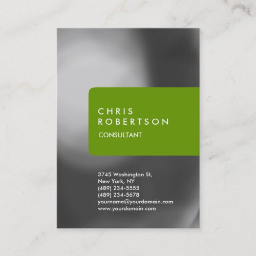 Chubby Trendy Gray Pattern Green Business Card