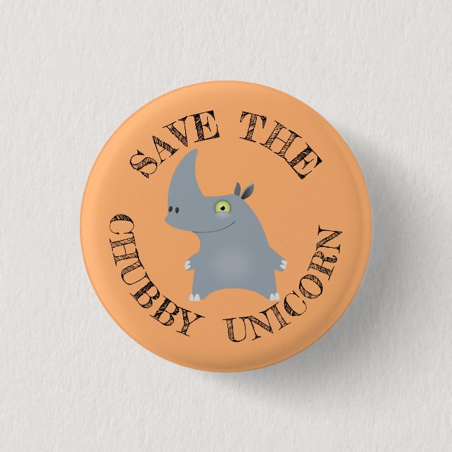 Chubby Unicorn Button (Front)