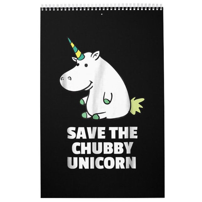 Chubby Unicorn Cute Hippo Gift For Aunt Calendar (Cover)