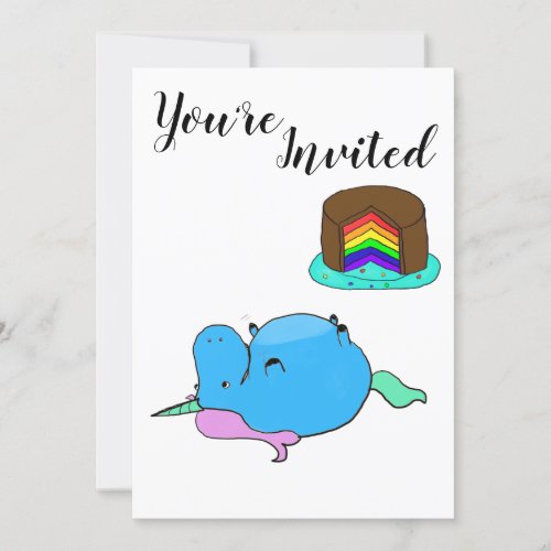 Chubby Unicorn Party Invitation