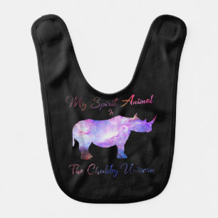 Chubby Unicorn Rhino Funny Cute Adorable Animal Baby Bib