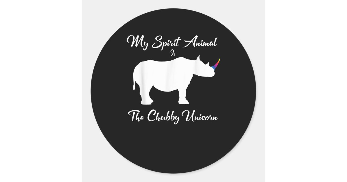 Chubby Unicorn Rhino Funny Cute Adorable Animal Classic Round Sticker |  Zazzle