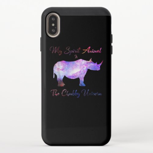 Chubby Unicorn Rhino Funny Cute Adorable Animal iPhone XS Max Slider Case