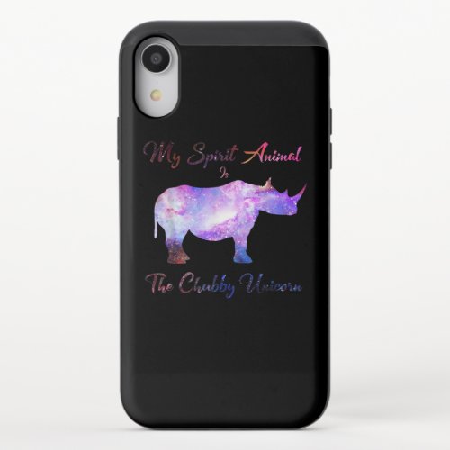 Chubby Unicorn Rhino Funny Cute Adorable Animal iPhone XR Slider Case