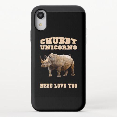 Chubby Unicorns Need Love Too Funny Rhino Premium iPhone XR Slider Case