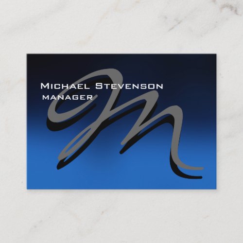 Chubby Unique Blue Grey Monogram Business Card