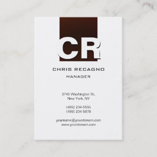 Chubby Vertical Browny Red White Business Card