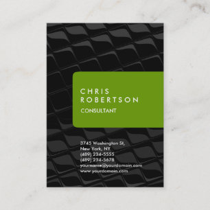 Chubby Vertical Gray Pattern Green Business Card
